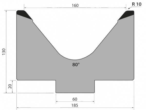 Матрица 80⁰ тип Promecam MK130.80.160 от компании Нова Механика